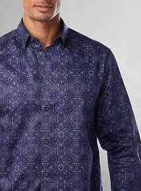 Chemise décontractée à manches longues en stretch pour hommes