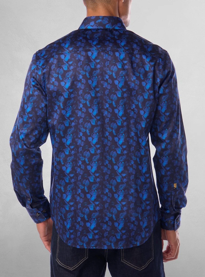 Chemise décontractée à manches longues en stretch pour hommes