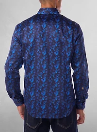Chemise décontractée à manches longues en stretch pour hommes