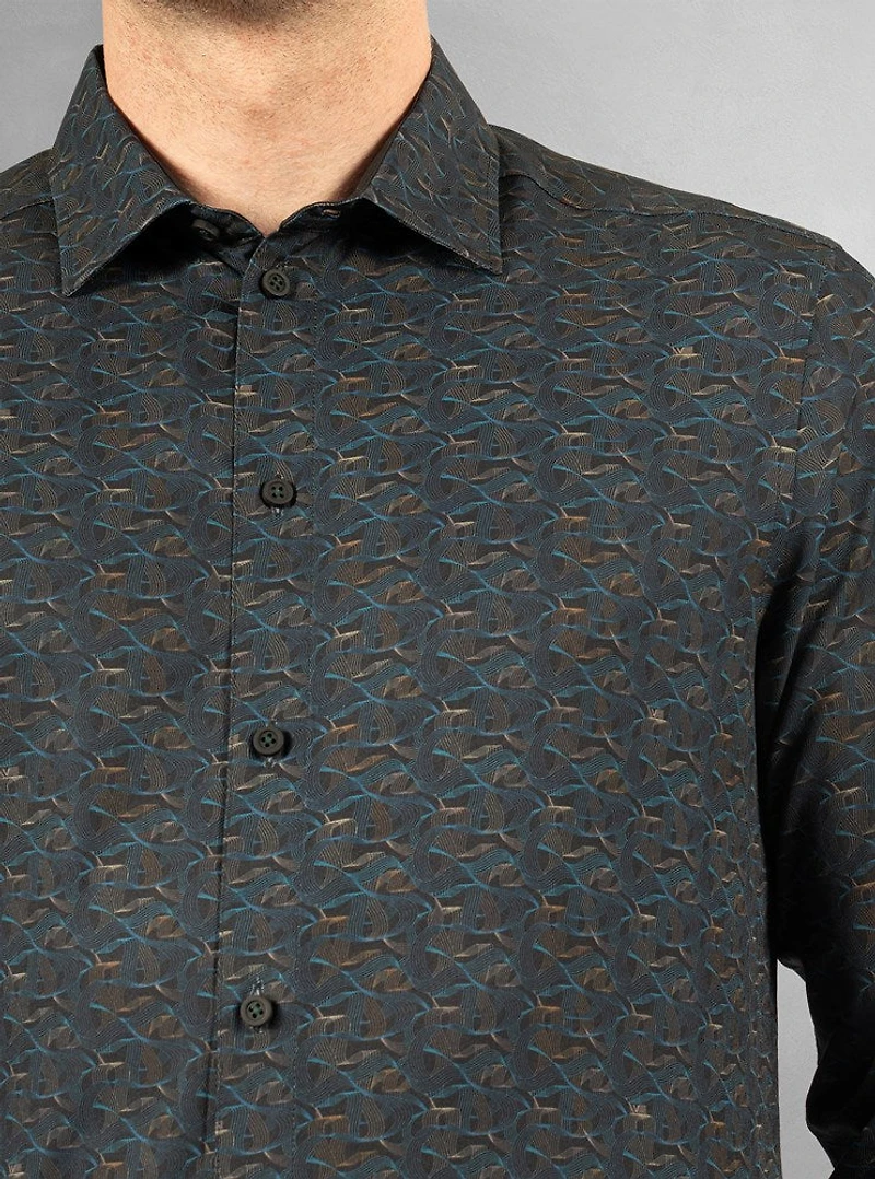 Men's casual long sleeve stretch shirt