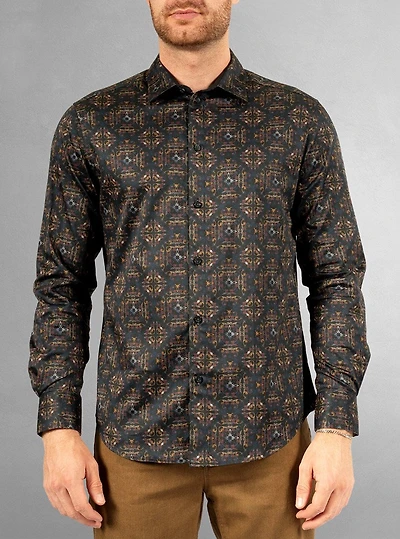 Chemise stretch décontractée à manches longues pour homme