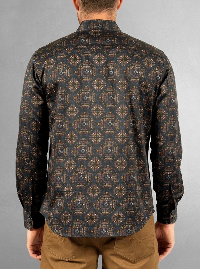 Chemise stretch décontractée à manches longues pour homme