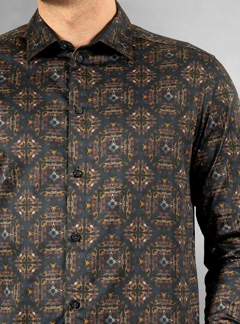 Chemise stretch décontractée à manches longues pour homme