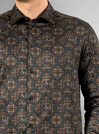 Chemise stretch décontractée à manches longues pour homme