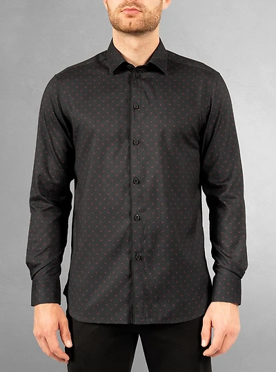 Chemise décontractée à manches longues en stretch pour hommes