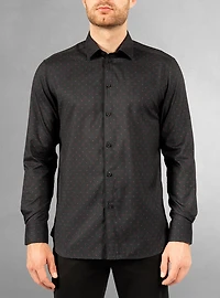 Chemise décontractée à manches longues en stretch pour hommes