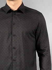 Chemise décontractée à manches longues en stretch pour hommes