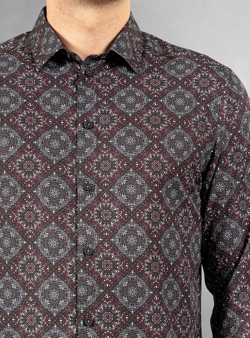 Chemise décontractée à manches longues en stretch pour hommes