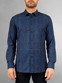 Chemise décontractée à manches longues en stretch pour hommes