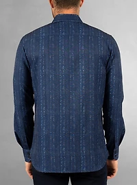 Chemise décontractée à manches longues en stretch pour hommes