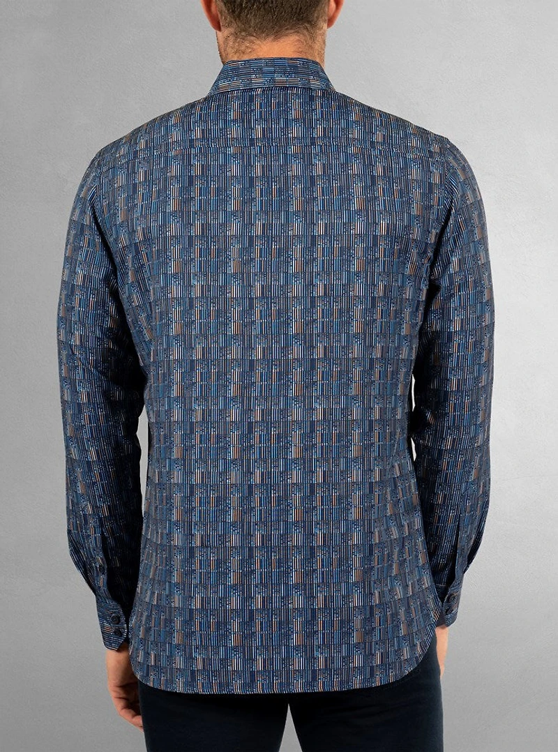 Chemise stretch décontractée à manches longues pour homme