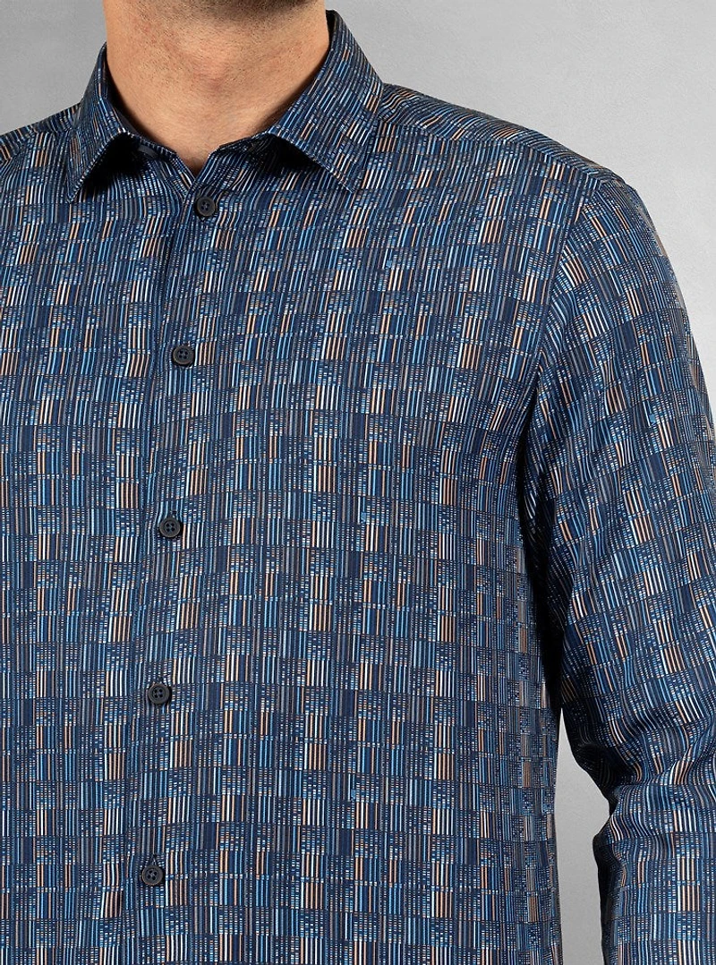 Chemise stretch décontractée à manches longues pour homme