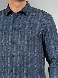 Chemise stretch décontractée à manches longues pour homme