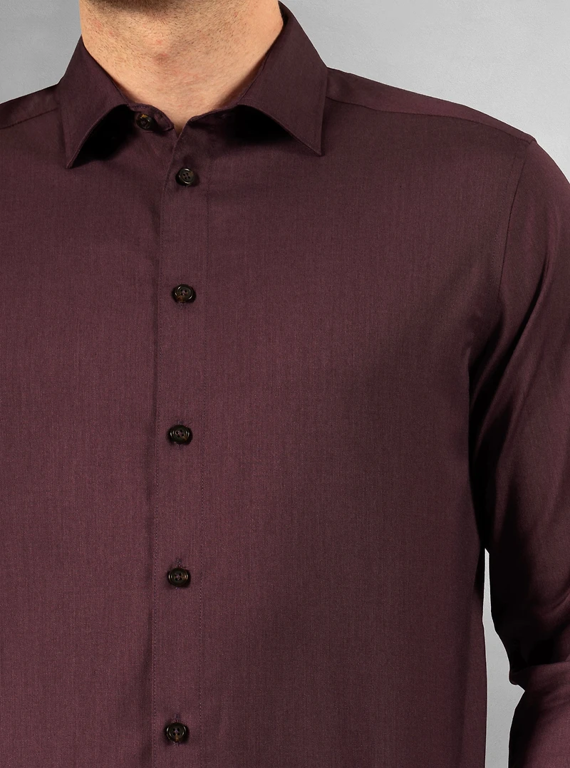Chemise décontractée à manches longues en stretch pour hommes