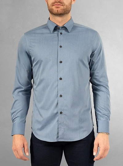 Chemise stretch décontractée à manches longues pour homme
