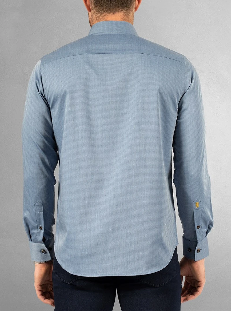 Chemise stretch décontractée à manches longues pour homme