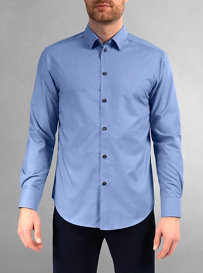 Chemise décontractée à manches longues en stretch pour hommes