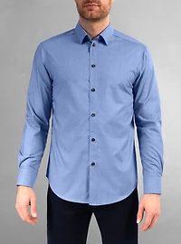 Chemise décontractée à manches longues en stretch pour hommes