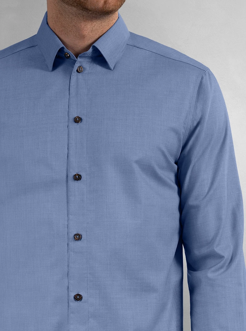 Chemise décontractée à manches longues en stretch pour hommes