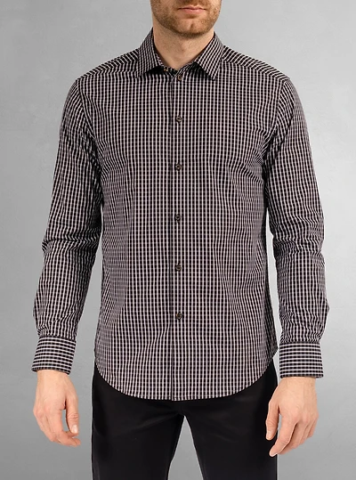 Chemise décontractée à manches longues en stretch pour hommes