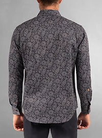 Chemise décontractée à manches longues en stretch pour hommes