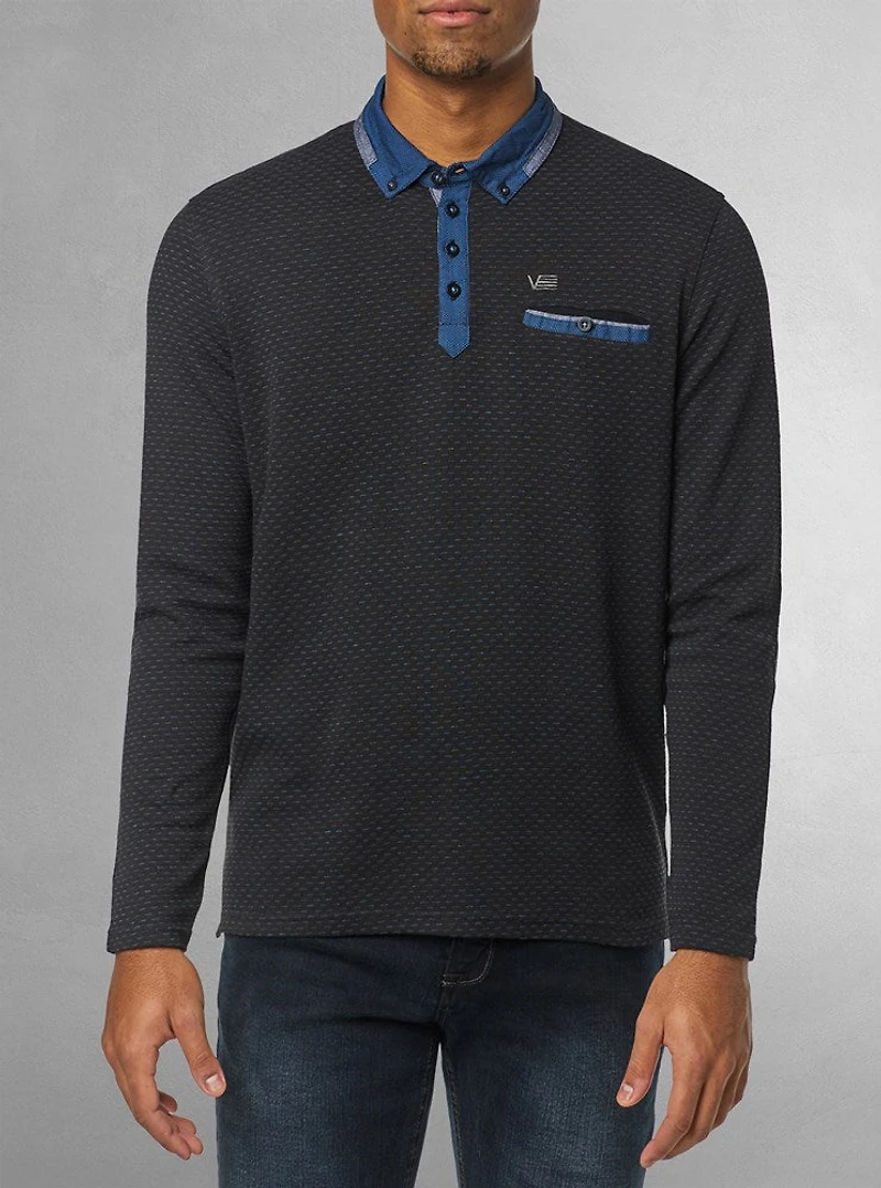 Polo à manches longues pour hommes