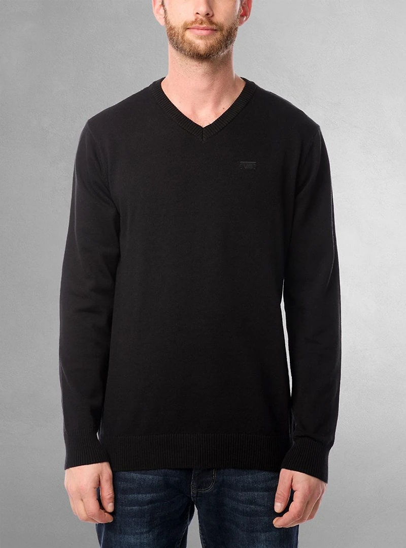 Pull basique à col en V pour hommes