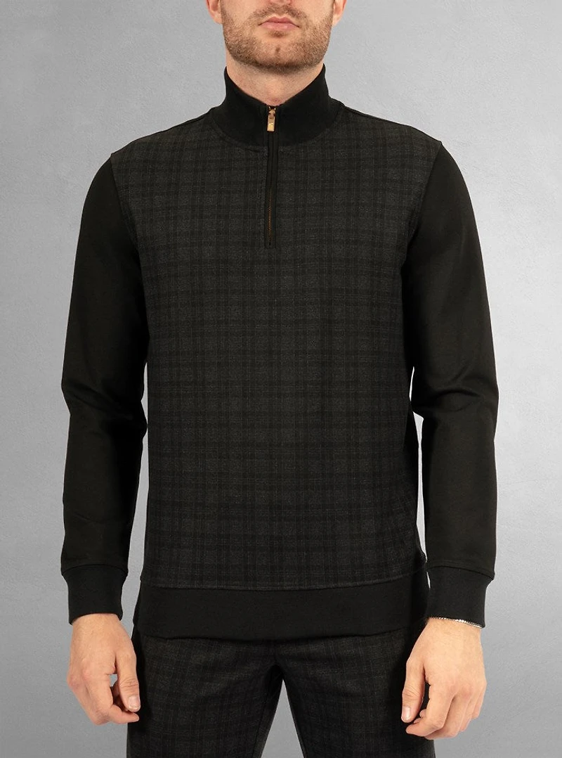 Men's half zip mock neck top