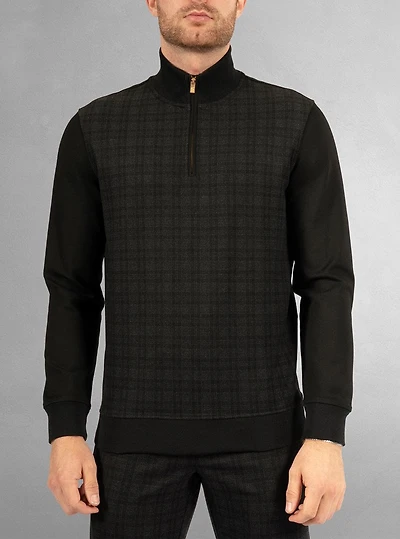 Men's half zip mock neck top