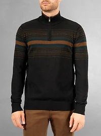 Pull à col roulé demi-zippé pour hommes