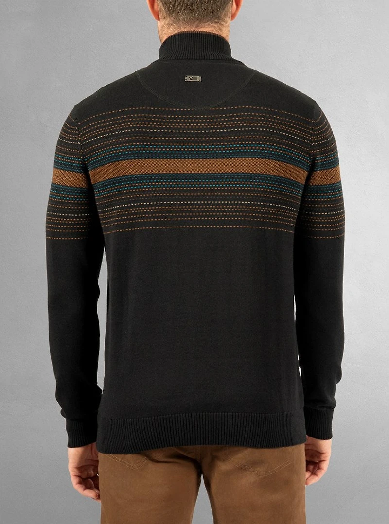 Pull à col roulé demi-zippé pour hommes