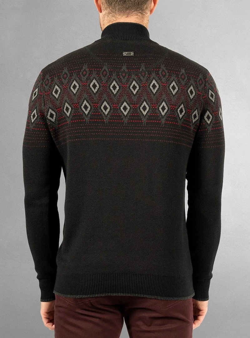 Men's half zip mock neck sweater