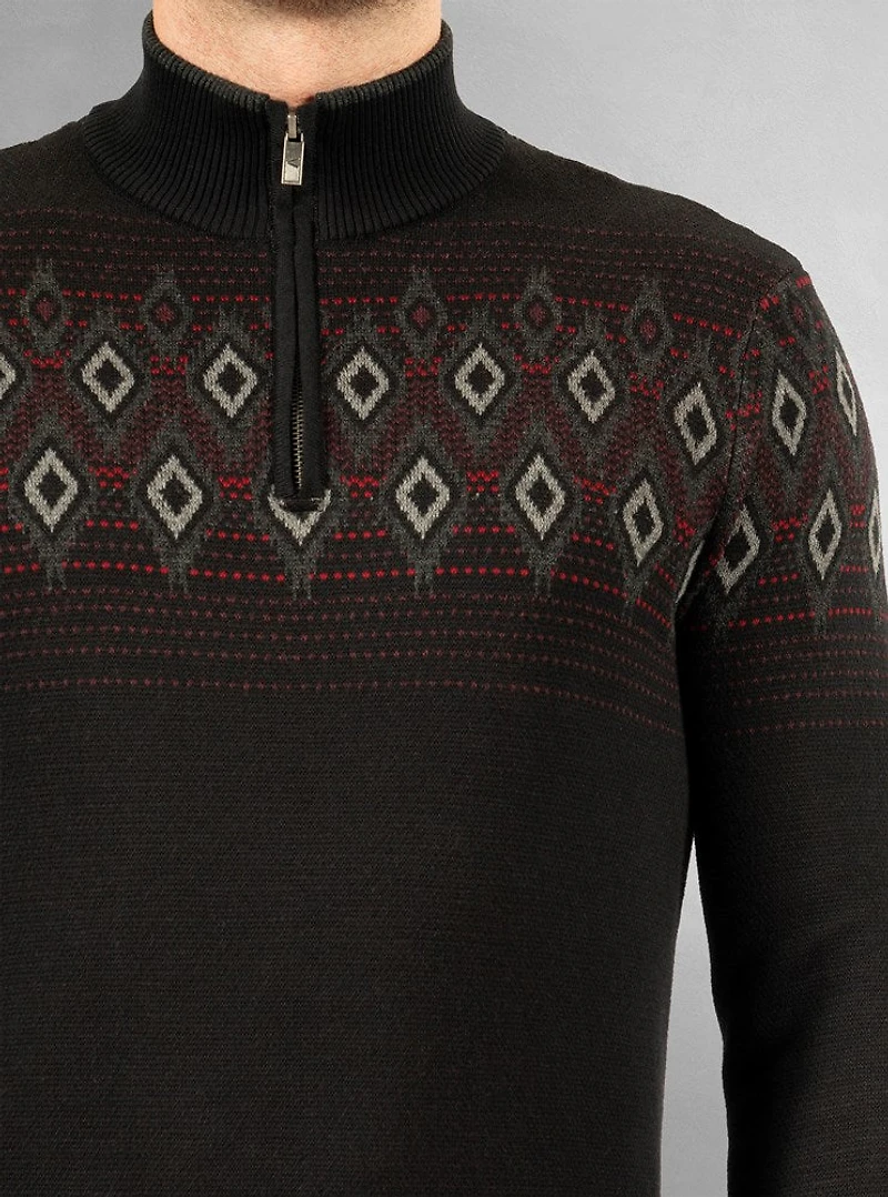 Men's half zip mock neck sweater
