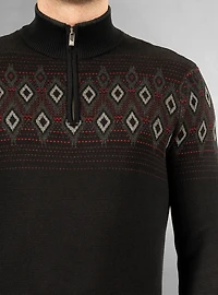 Men's half zip mock neck sweater