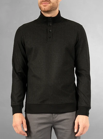 Men's half zip mock neck top