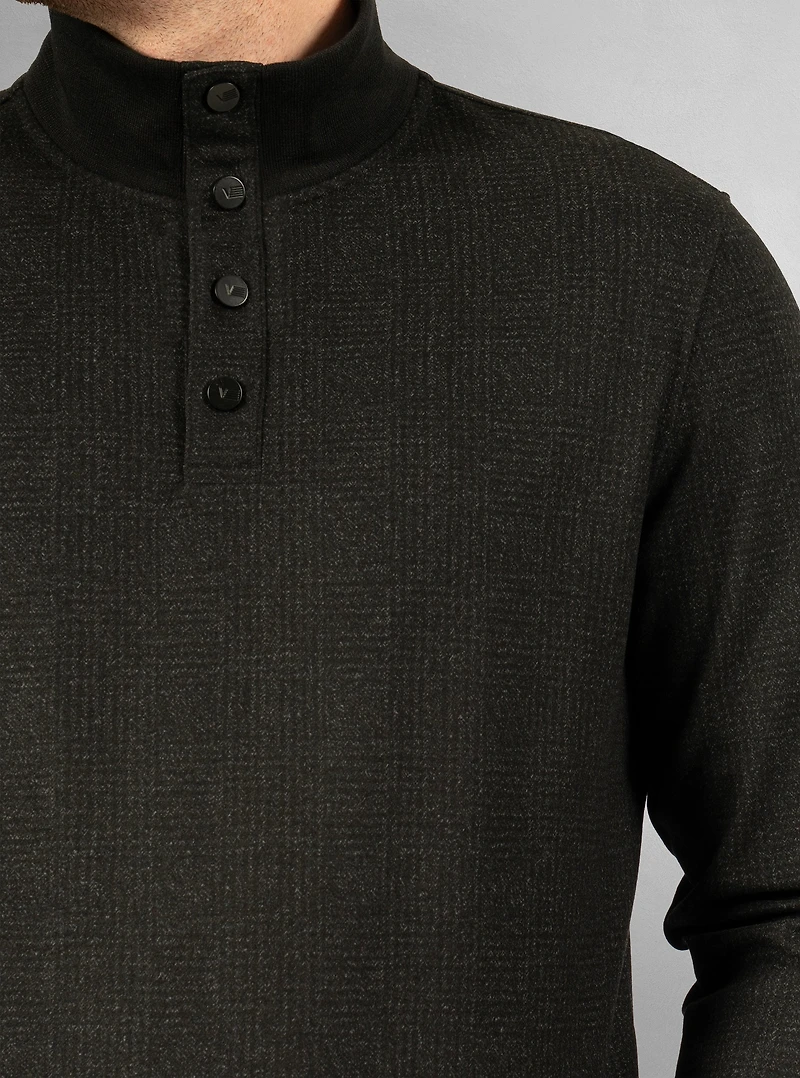 Men's half zip mock neck top
