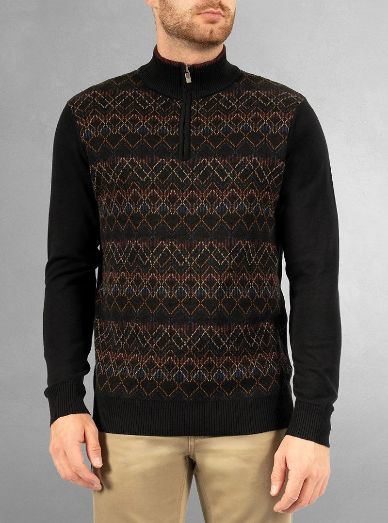 Pull à col roulé demi-zippé pour hommes