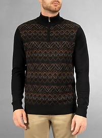 Pull à col roulé demi-zippé pour hommes