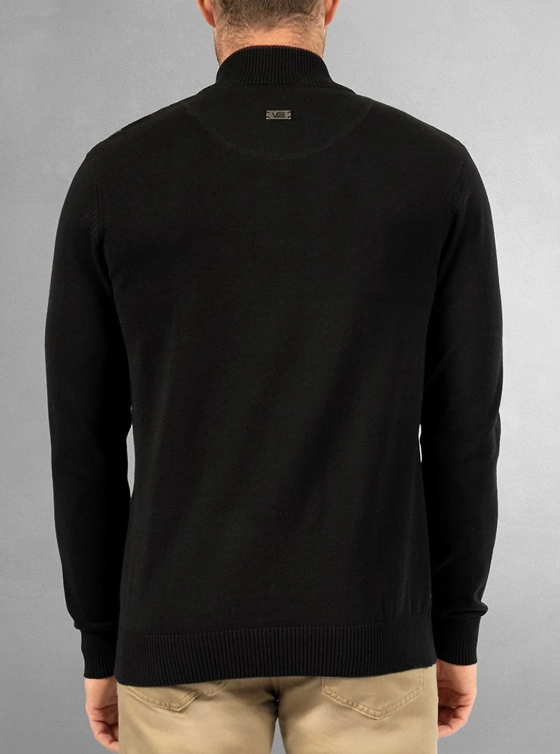 Pull à col roulé demi-zippé pour hommes