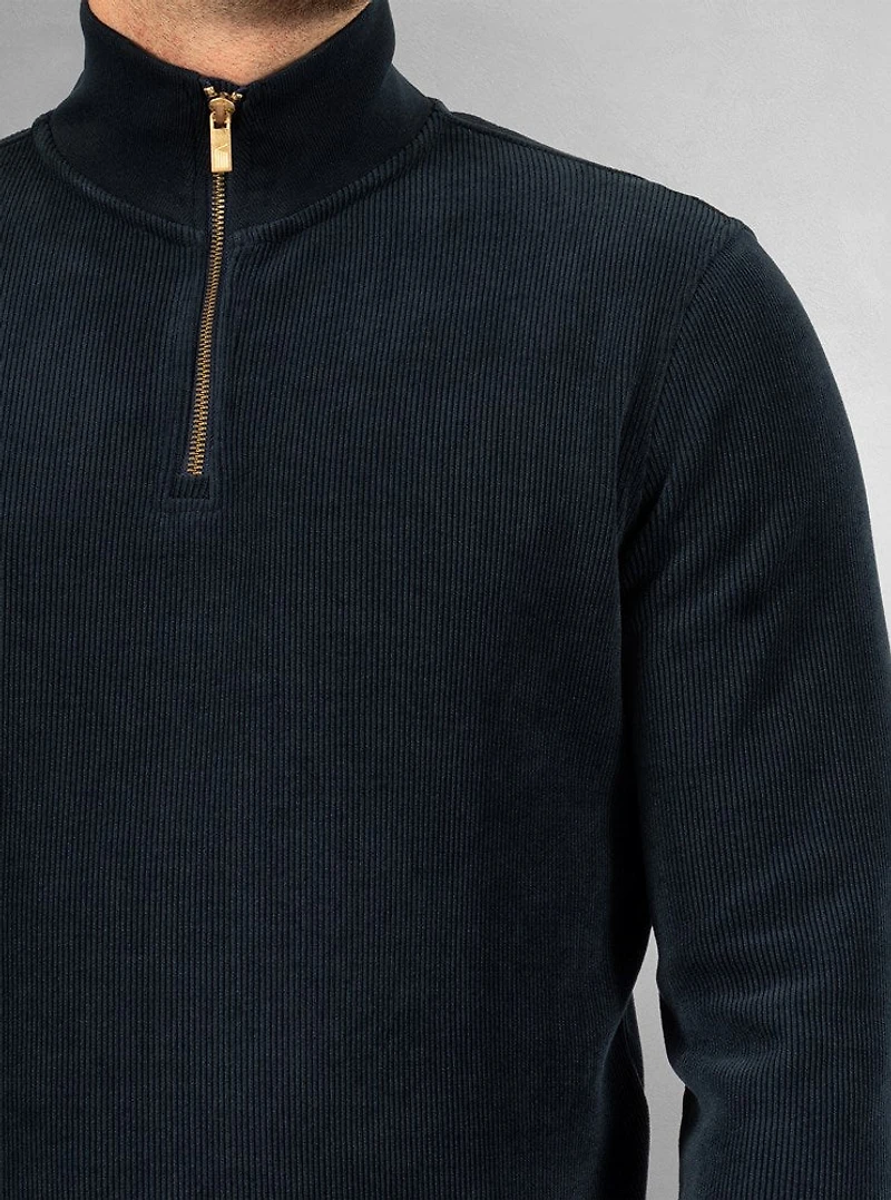 Men's half zip mock neck top