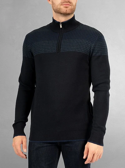 Pull à col roulé demi-zippé pour hommes