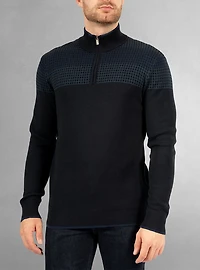 Pull à col roulé demi-zippé pour hommes