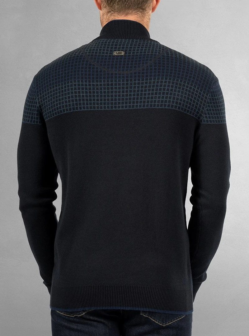 Pull à col roulé demi-zippé pour hommes