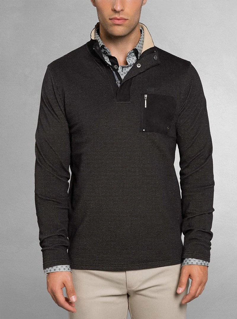 Men's mock zip top