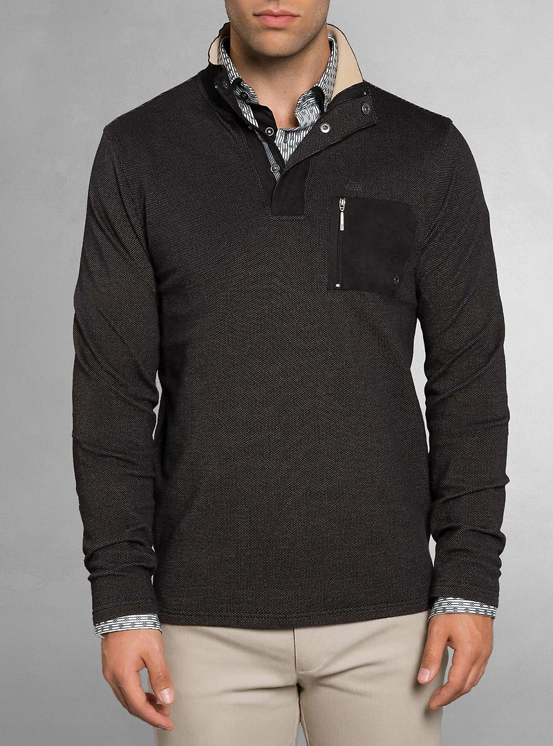 Men's mock zip top