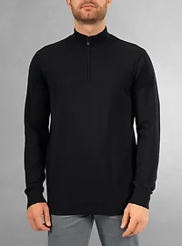 Pull basique à col roulé et demi-fermeture éclair pour hommes