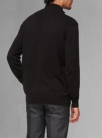 Pull basique à col roulé et demi-fermeture éclair pour hommes