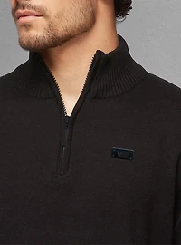 Pull basique à col roulé et demi-fermeture éclair pour hommes