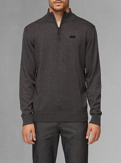 Men's basic half zip mock neck sweater