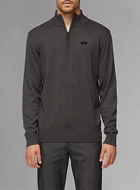 Men's basic half zip mock neck sweater